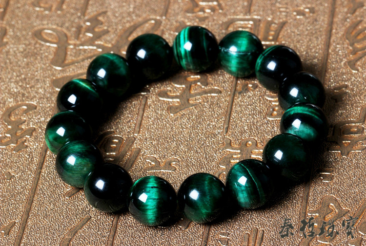 5a级天然绿虎眼手链虎睛石颜色出众颗颗虎眼手串男女款饰品批发