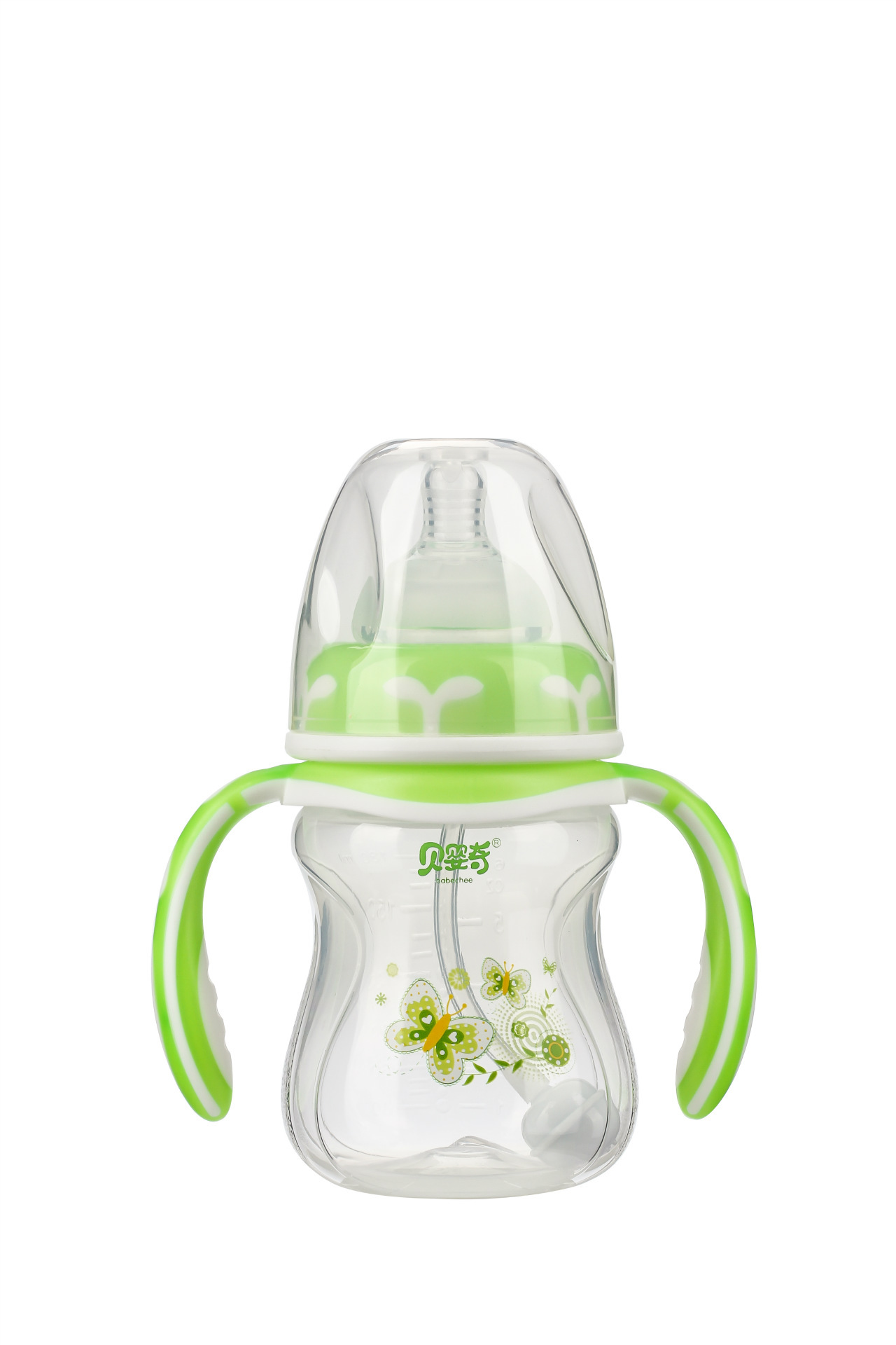 高级有柄pp奶瓶 不含双酚a 双色宽口径 母乳实感奶瓶 oem