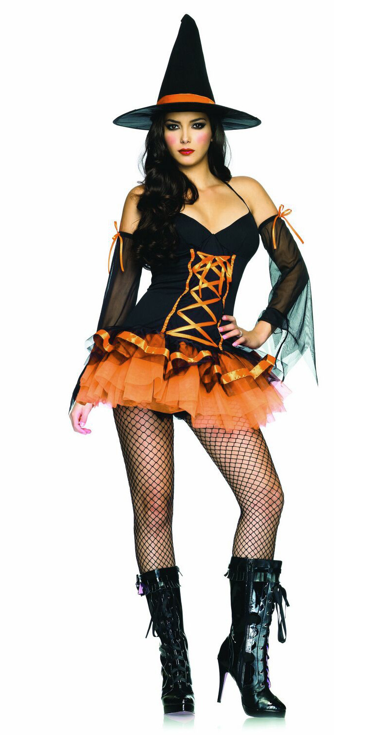 2015年cosplay新款万圣节巫女巫婆服装连衣