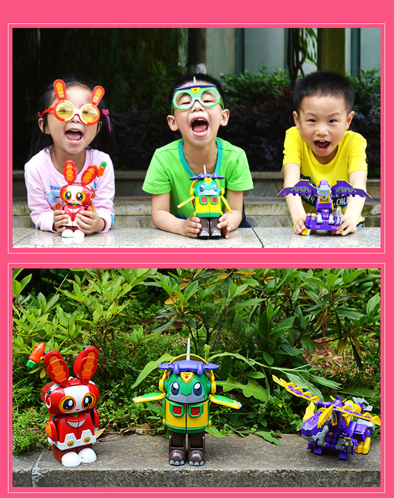 灵动 蹦蹦兔 6.5寸萌超变形 系列儿童玩具礼物 小逗龙1809