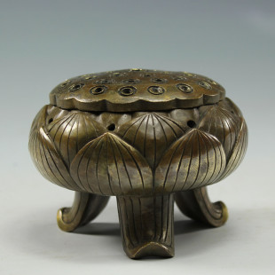 纯铜仿古莲花香薰炉熏香炉盘香供佛具用品现货供应摆件厂家直销价