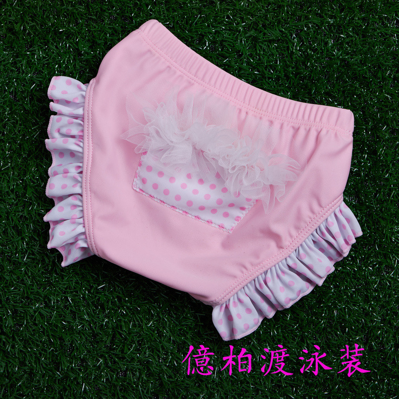 2018儿童泳裤女童婴儿可爱蕾丝花朵游泳裤女孩公主女童泳裤