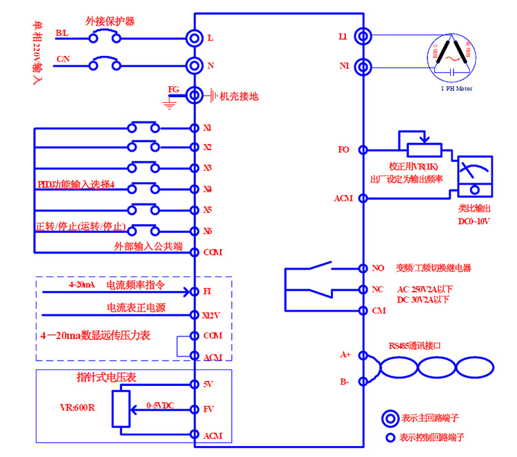 单相220v恒压供水变频器 3.7kw水泵专用变频器 单相输入输出