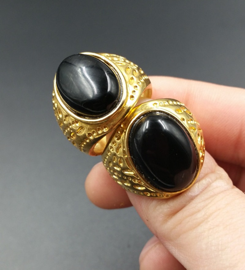 玉石a货黑玛瑙玉戒指 男女同款情侣戒指 戒指批发