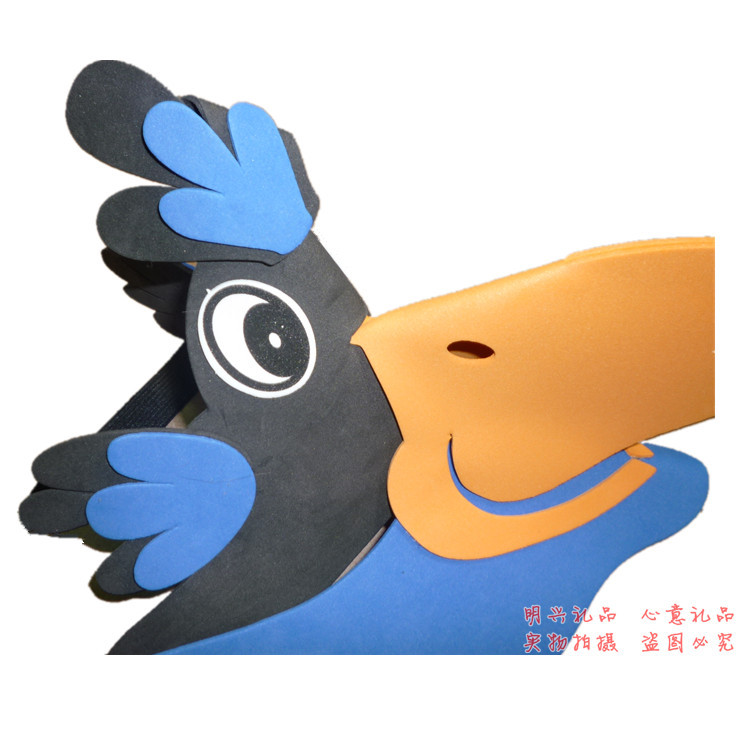 eva小乌鸦头饰乌鸦与狐狸故事游戏表演道具幼儿园舞会派对用品