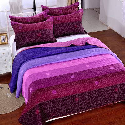 厂家直销 温馨家纺磨毛彩虹款绗缝水洗被子欧式款被子