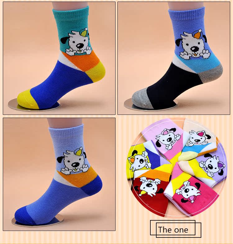 七巧板袜子 儿童袜宝宝袜 卡通秋冬中厚纯棉袜 正品批发全棉童袜