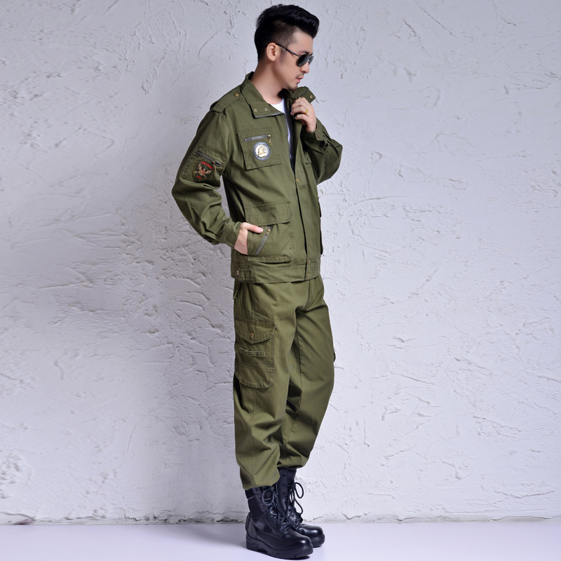 军迷户外工作服套装男春秋劳保服户外休闲作