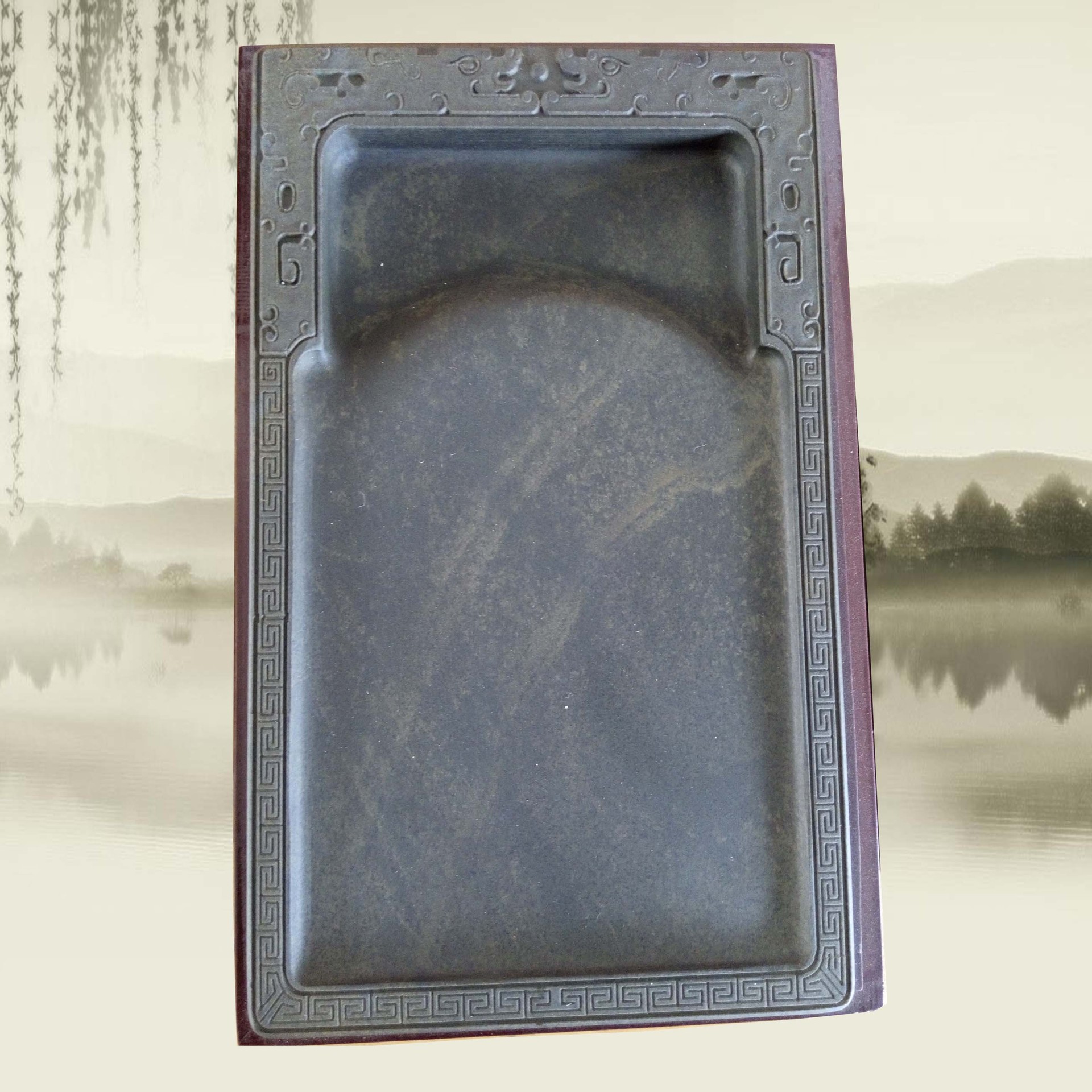 批发砚台8寸砚台仿古砚门字砚长方砚台批发罗纹砚鱼子砚