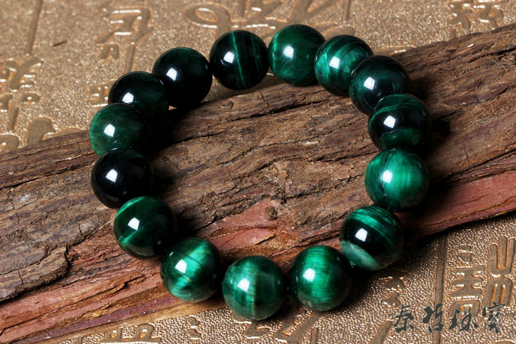 5a级天然绿虎眼手链虎睛石颜色出众颗颗虎眼手串男女款饰品批发