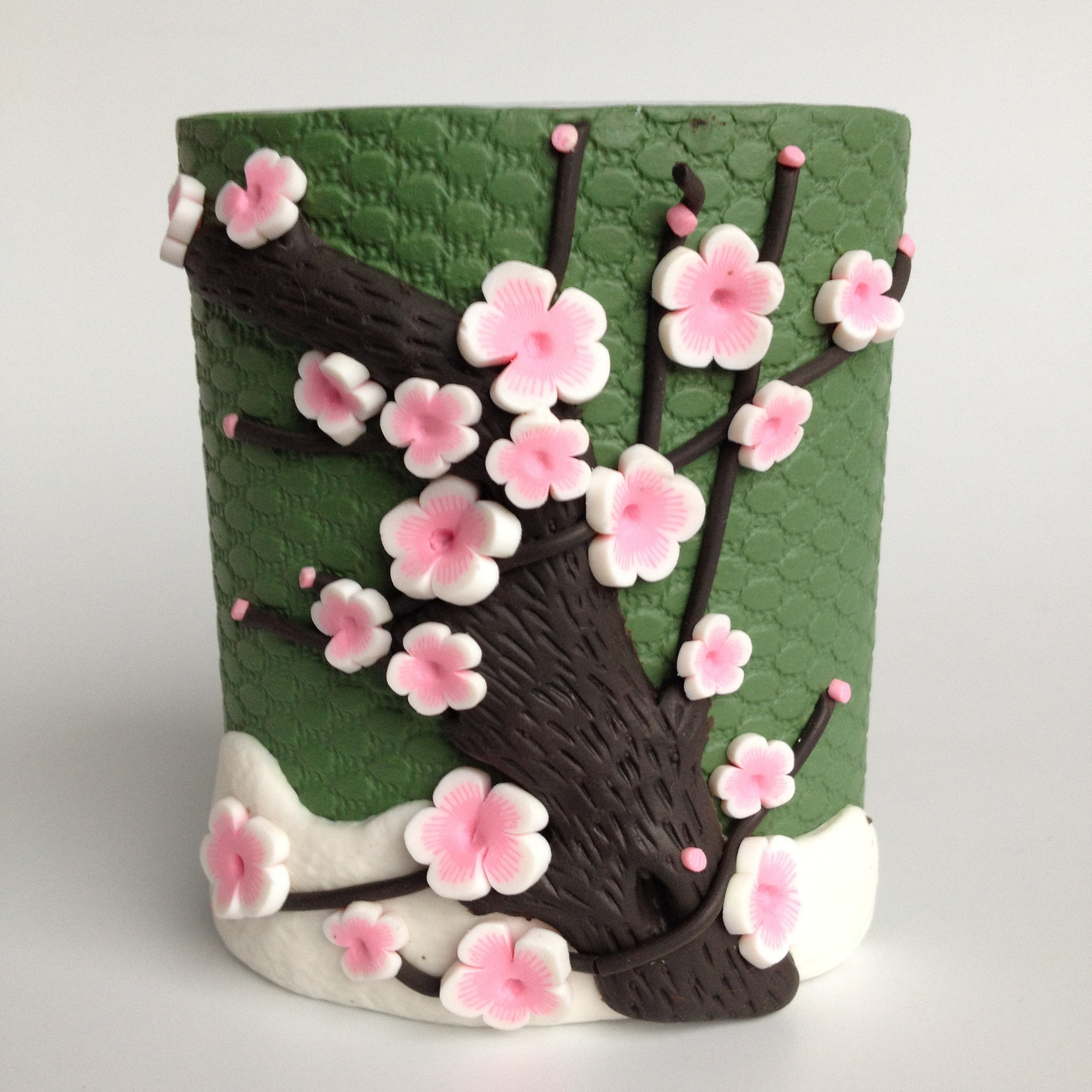 创意卡通笔筒动物塑料软陶工艺礼品摆件圆形广告办公收纳笔筒