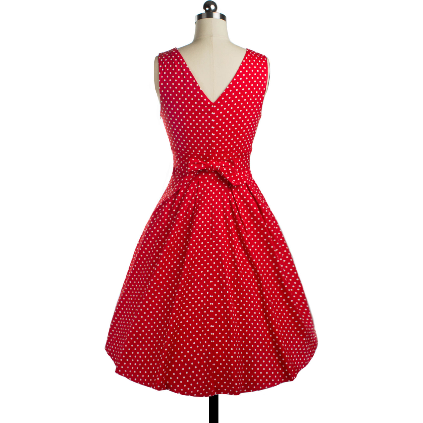 亚马逊 热卖2016春季爆款v领性感波点大摆裙欧美赫本风女士连衣裙