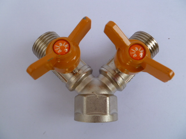 全铜加厚燃气阀门三通阀门4分内丝外丝黄铜煤气阀天然气开关球阀