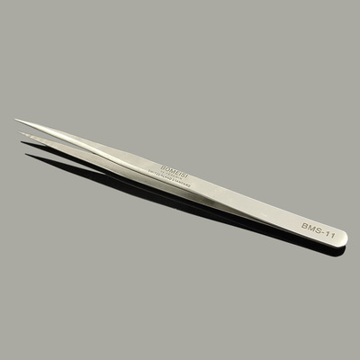 厂家供应高弹力超精密加硬镊子不锈钢镊子bms-11无齿尖头电子工具