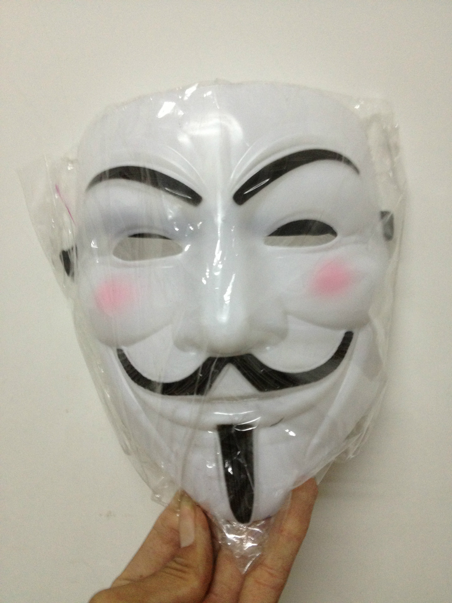 万圣节v字面具电影主题面具 全脸面具 恐怖面具带腮红 仇杀 面具