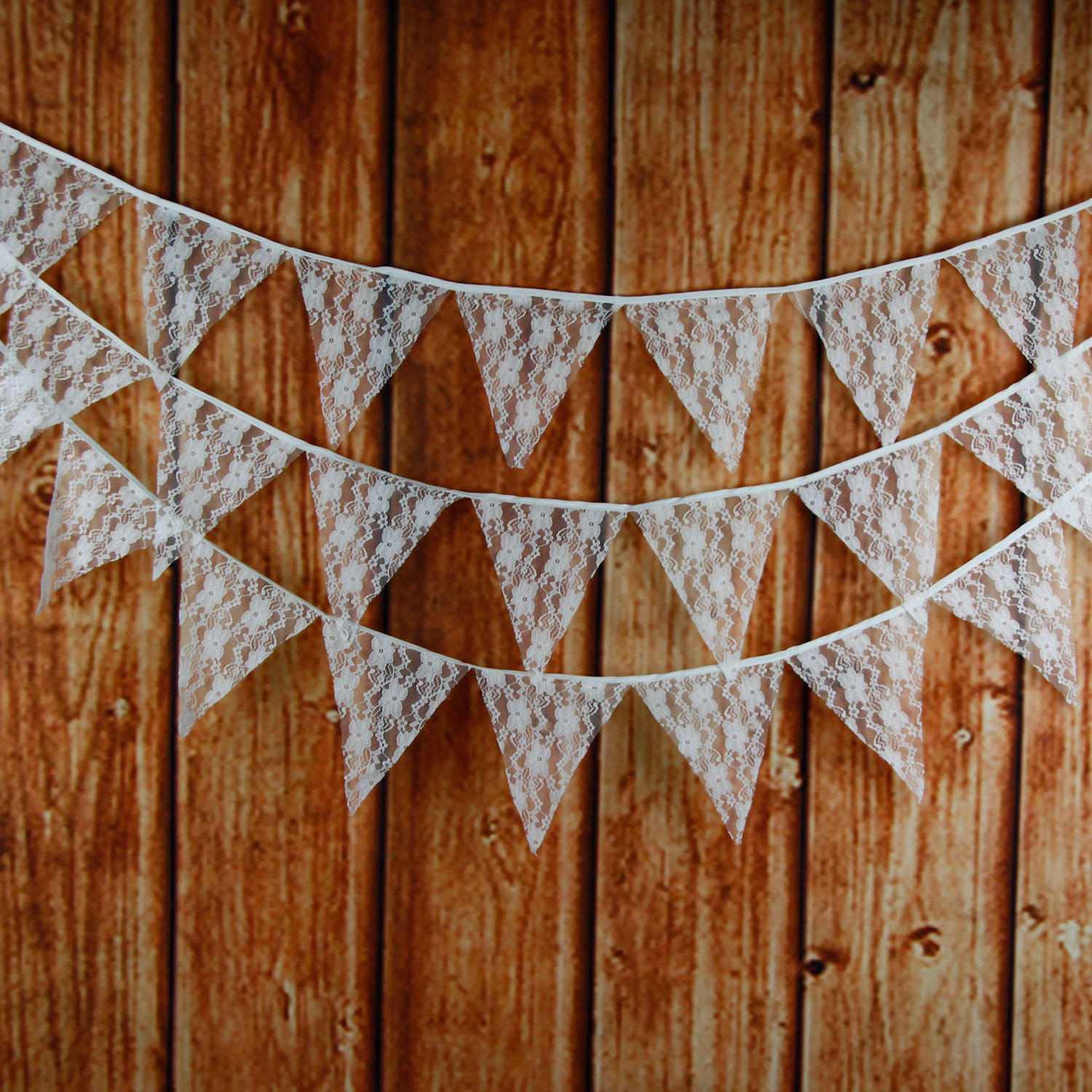 单层白色蕾丝三角旗欧式婚礼装饰挂条挂旗欧美婚庆用品