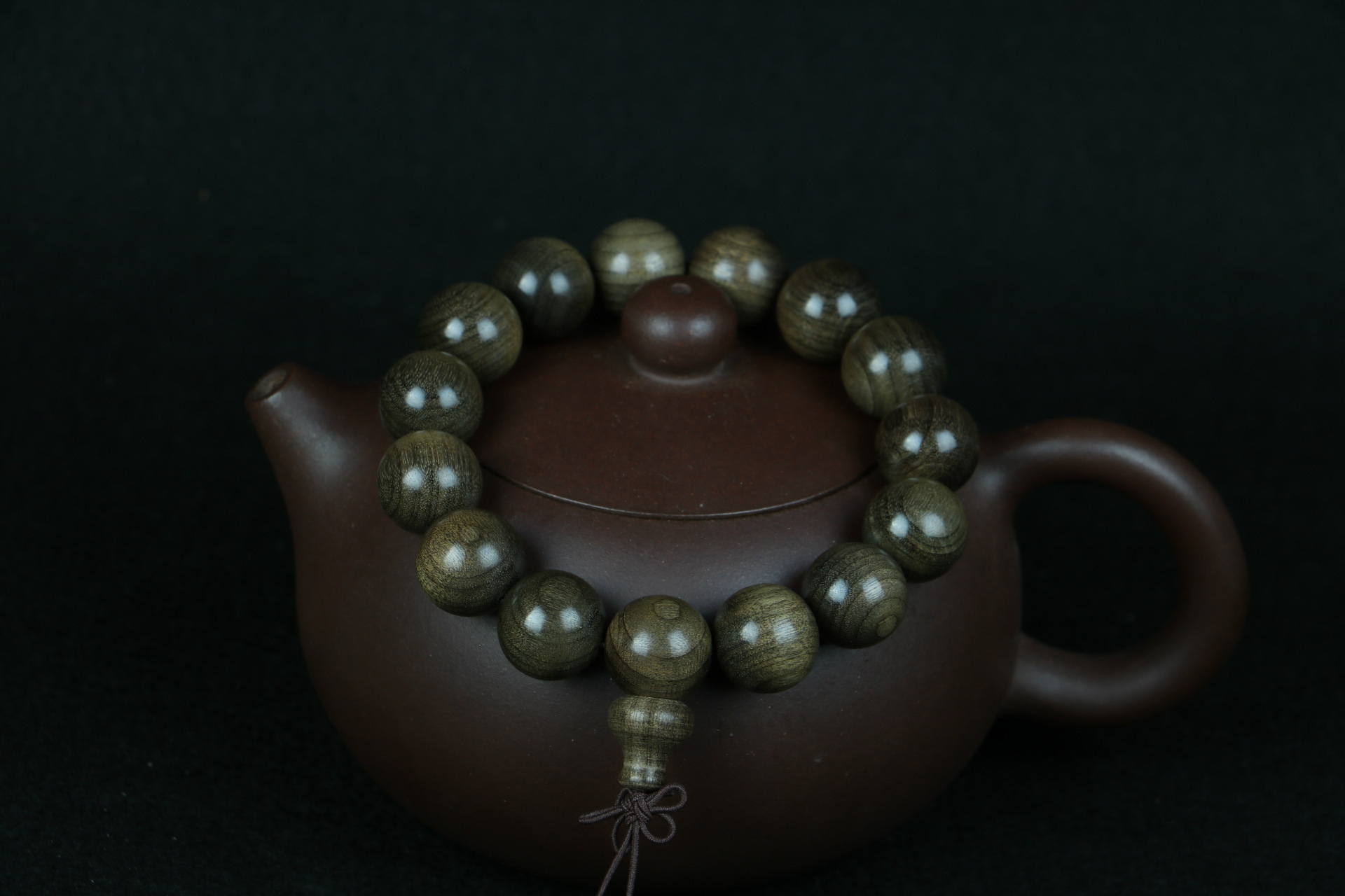 正宗四川乌木 阴沉木佛珠金丝楠手串12颗20mm手