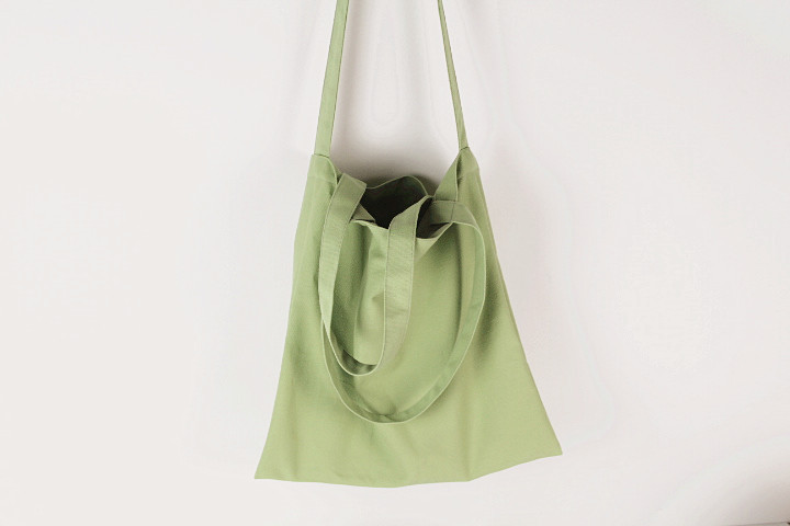 浅绿色帆布包单肩斜挎布袋棉麻环保12安大布包学生文艺清新可代发