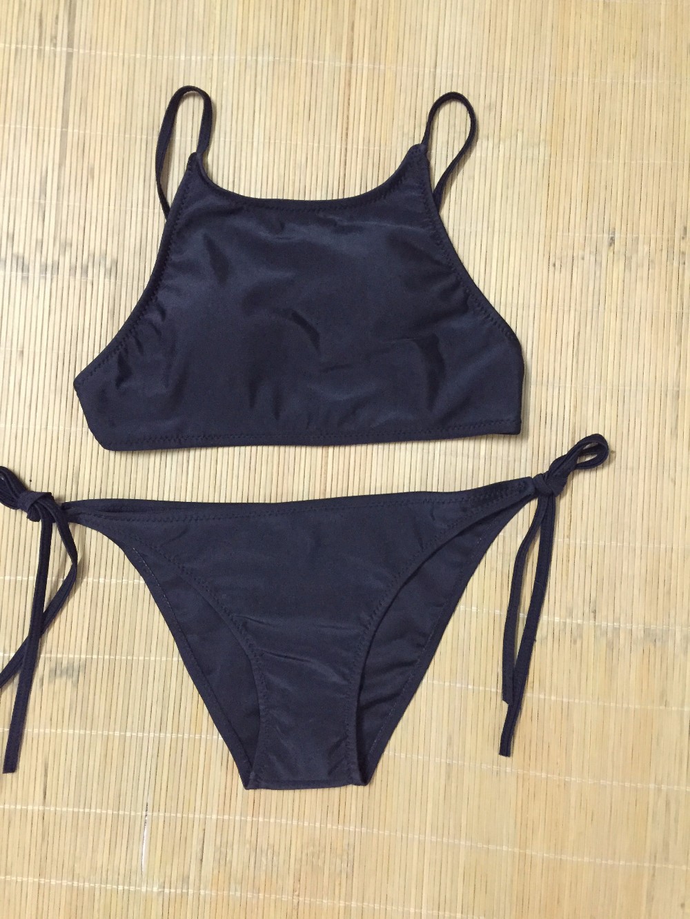 性感黑色比基尼泳装 黑色性感分体比基尼泳装 外贸爆款泳装