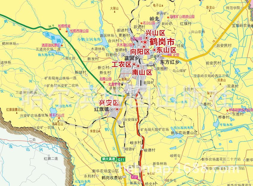 鹤岗市地图