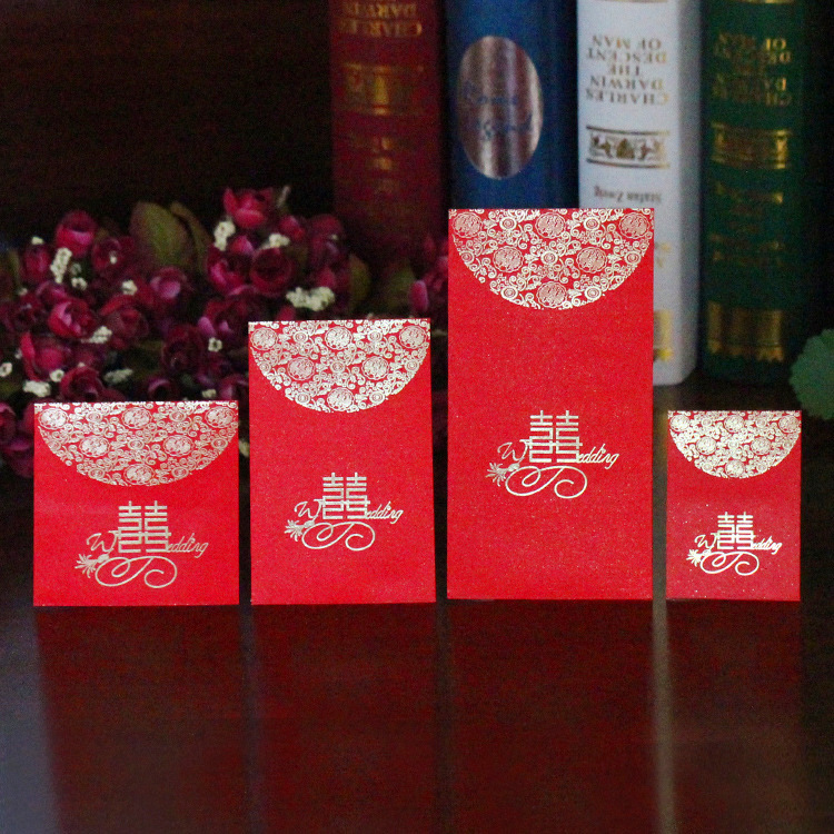 Wedding Creative Wedding Big and Small Red Packet Wholesale Personalized Wedding Thick Gilding Xi Decorations Red Envelope Stuff under Door Red Packet