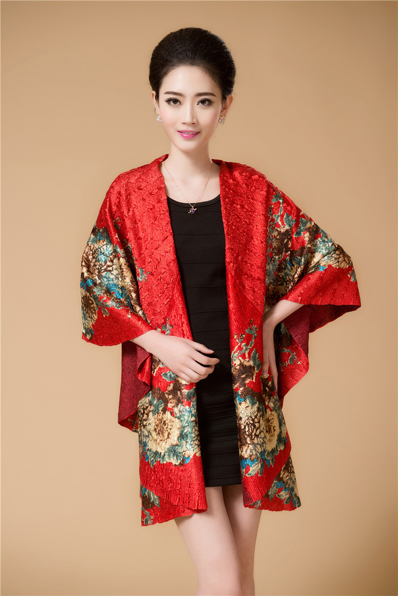 2016新款花色女士披肩中老年女装秋装真