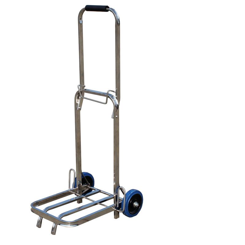 折叠手拉车不锈钢行李车 两轮载重王小拉车进货拉车不锈拉杆车