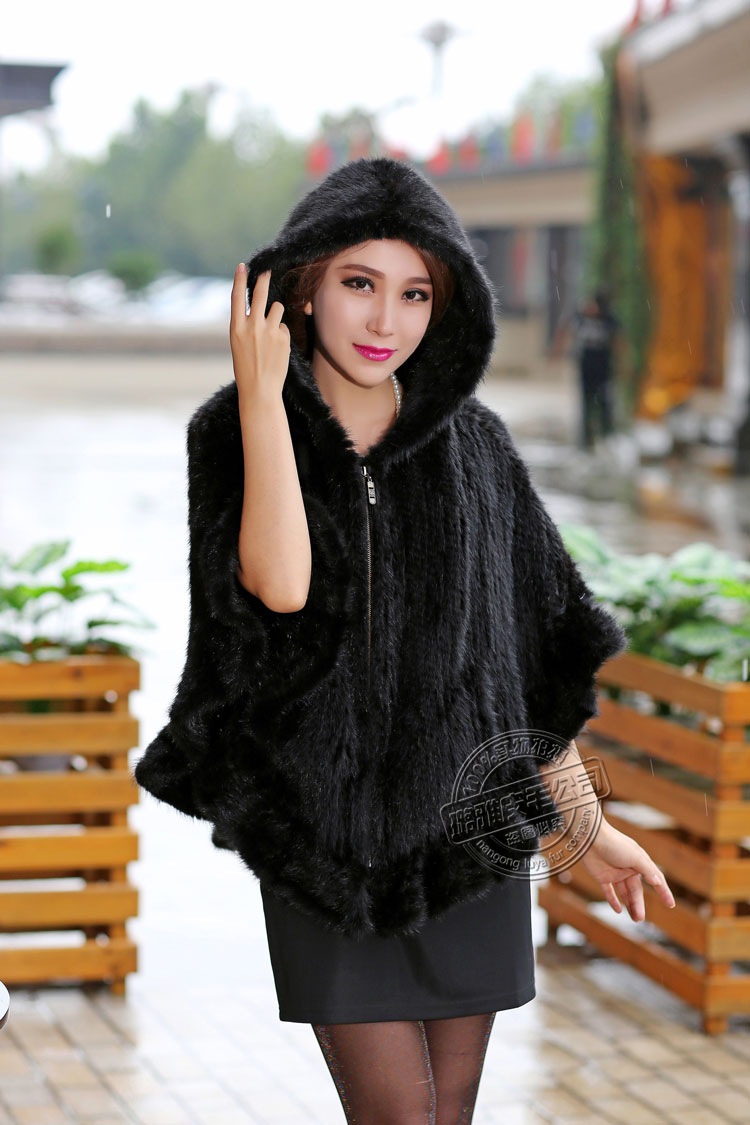 厂家批发进口水貂毛斗篷外套披肩欧美**促销