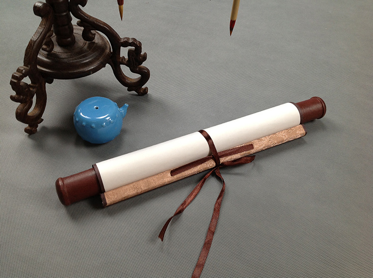 空白挂轴 卷轴 书画生宣纸 画轴装裱 迷你小卷轴 厂家直销 批发 - 办