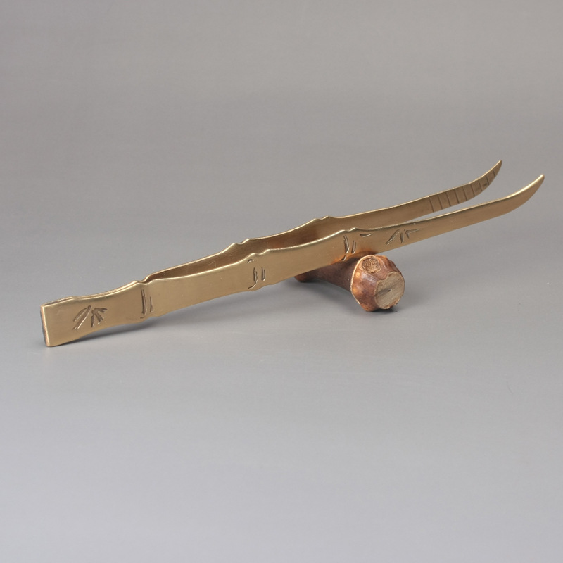 供应香道银叶夹云母夹香料夹摆饰 碳熏空熏电香炉多功能纯铜镊子