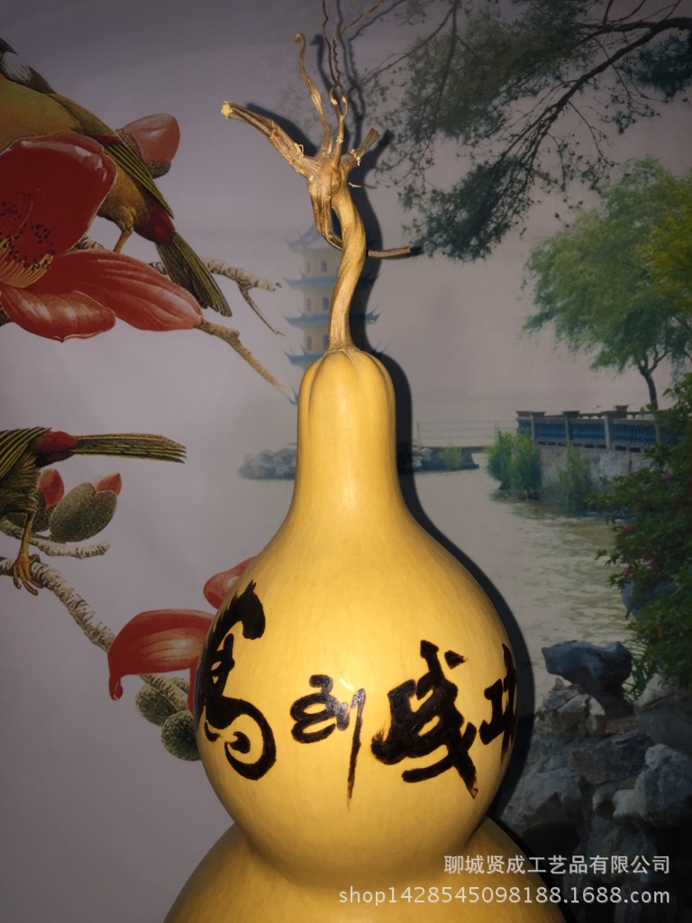 聊城纯手工烙画大号天然葫芦八骏图 八骏马 马到成功烙画大葫芦
