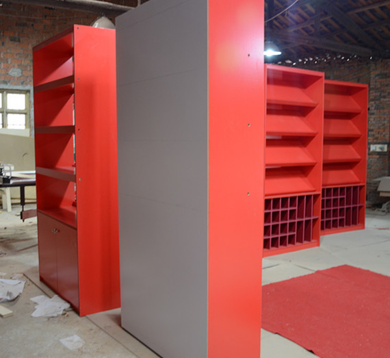 新款红色免漆柜产品展示柜超市专用展柜