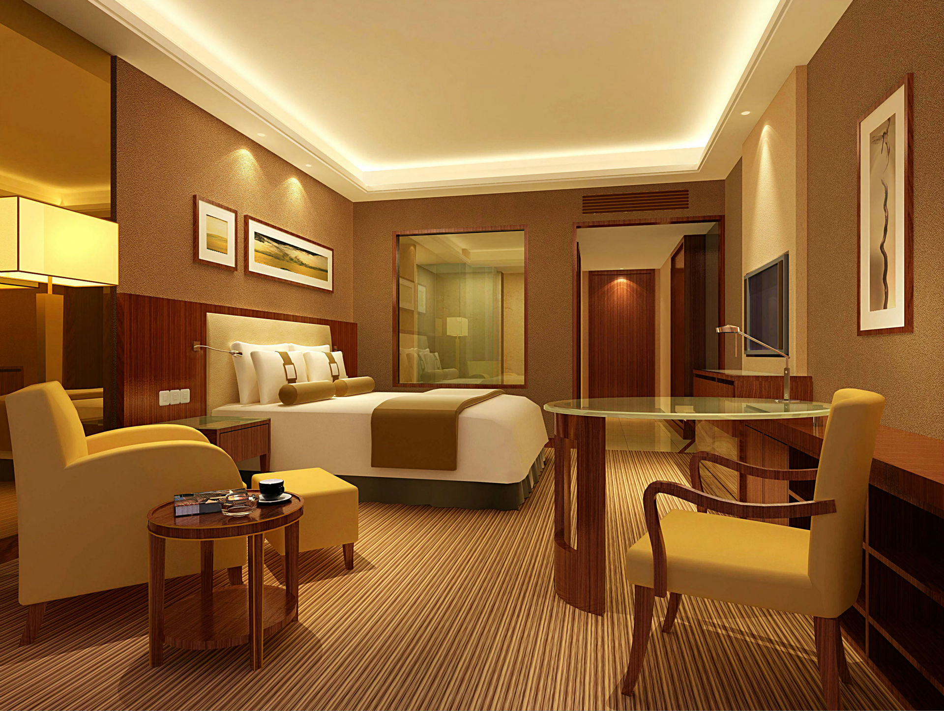 生产供应 快捷酒店实木家具 高档实木双人床 高档酒店简约家具