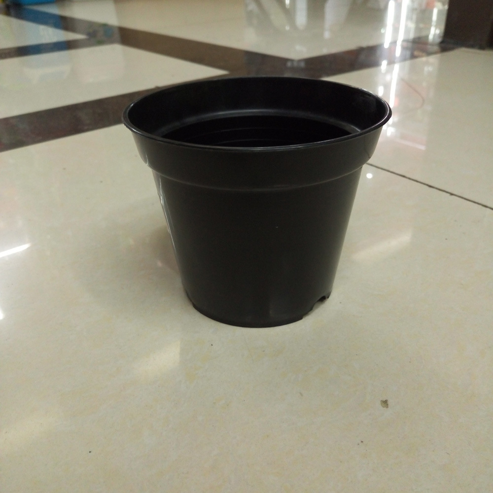 塑料黑色加仑花盆14cm多肉育苗盆圆形小花盆
