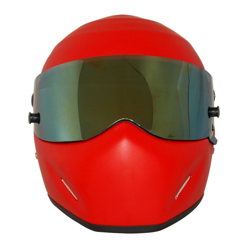 卡丁包邮正品个性玻璃钢摩托车头盔 批发 5代哑红镀金片