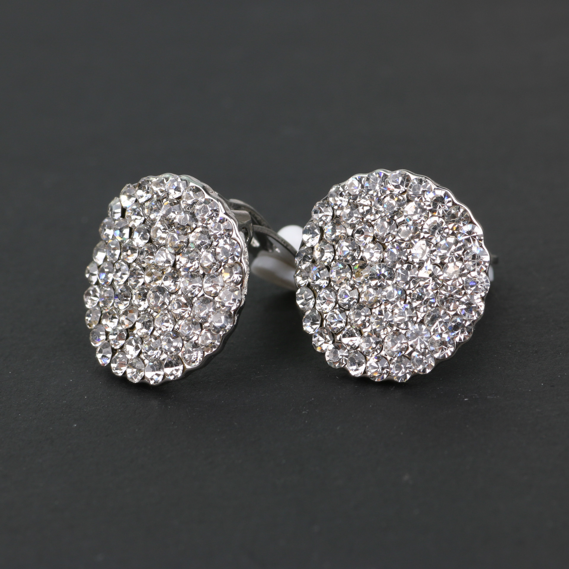 欧美热销圆形镶满钻耳夹明?n配饰创意时尚