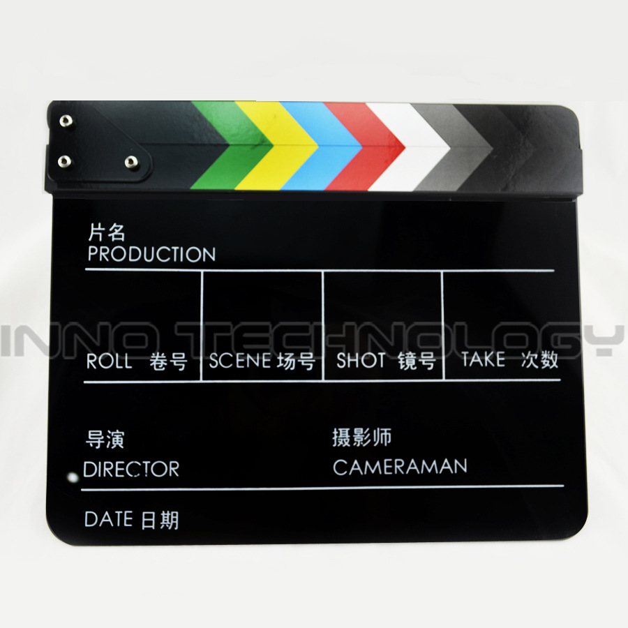 辉摄lightupfoto厂家直销彩色黑板中英电影拍板场记板打板亚克力