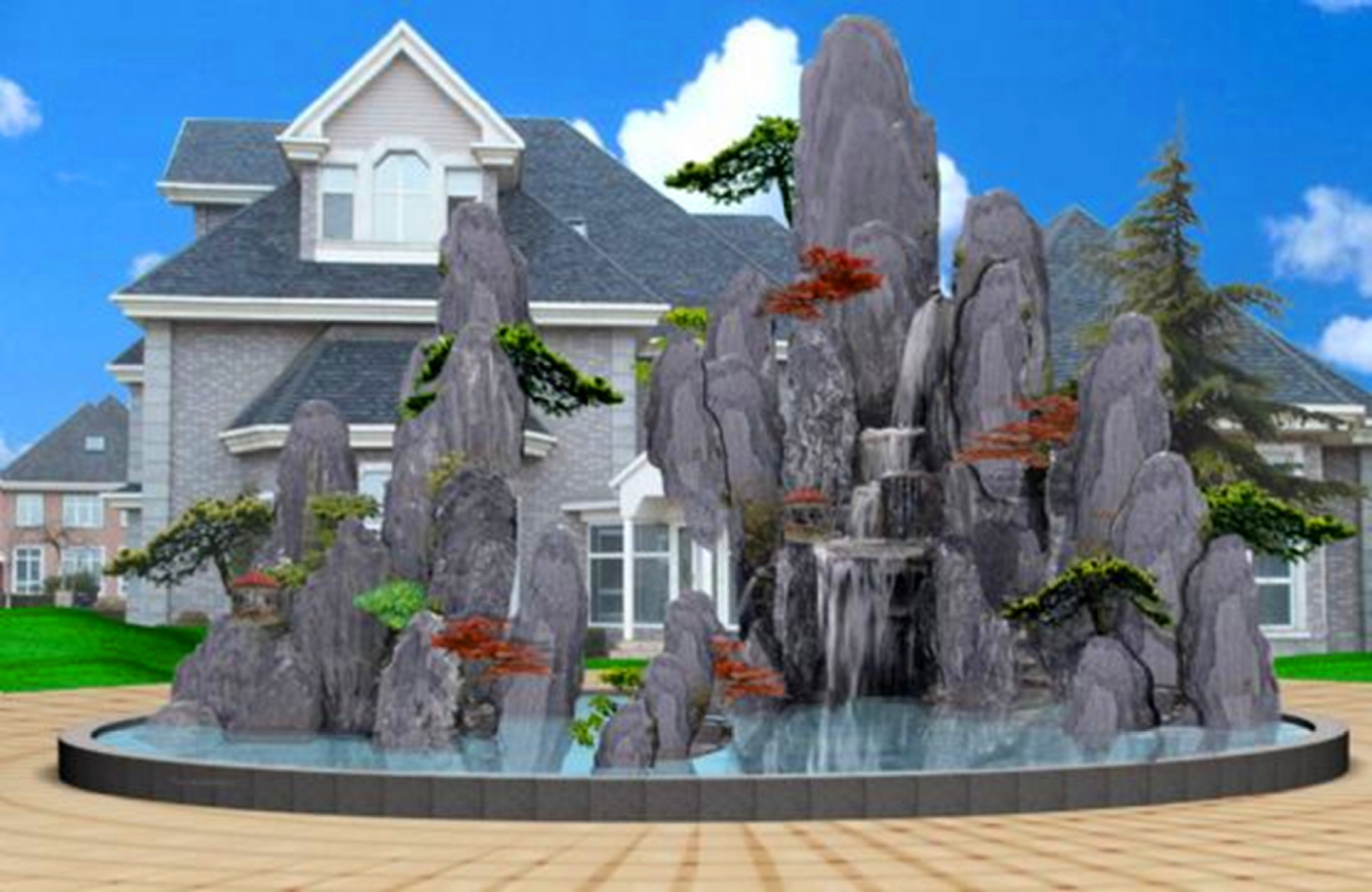 开采批发斧劈石 假山景观石 量大价优 产地直发0571-86095511