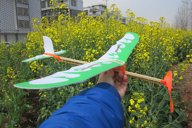 航空模型 新款雷鸟单翼橡皮筋动力飞机滑翔机 diy 教学点:了解翼型,上