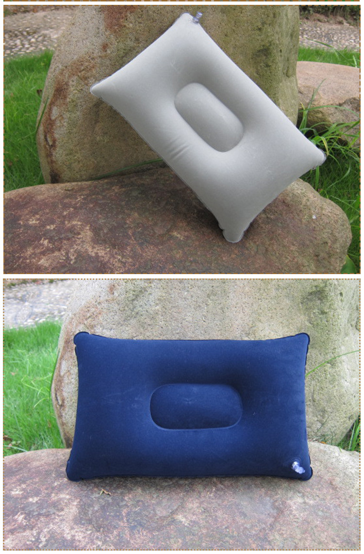 户外多功能充气枕野营充气枕高弹长方形充气旅行枕帐篷野营枕便携