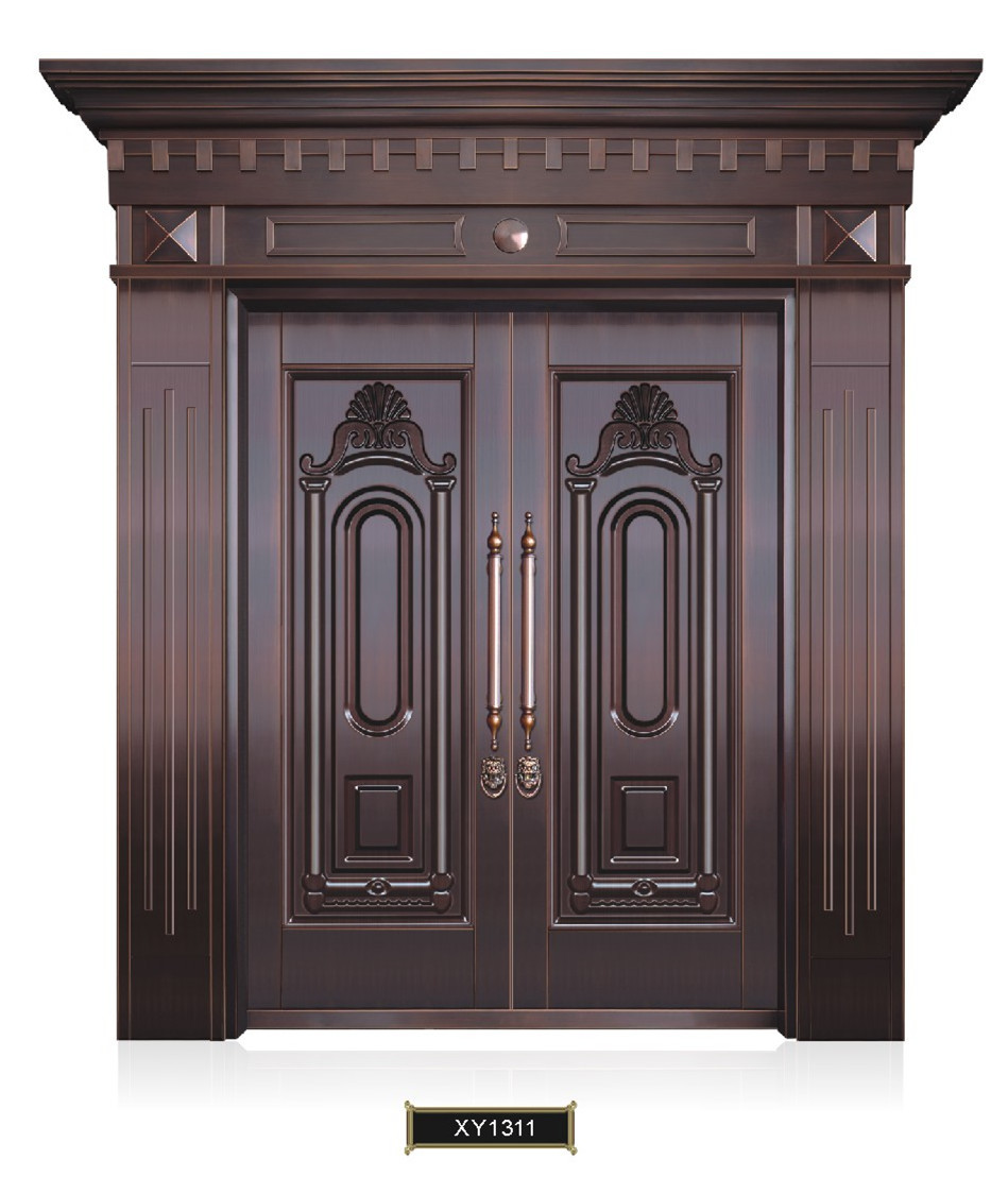 宁波新跃1311款 加厚不锈钢镀铜仿铜门 进户防盗门 厂家直销