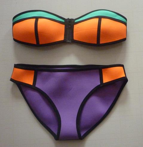 欧美时尚比基尼 拉链泳衣 女士 氯丁橡胶泳装 速卖通低价供.