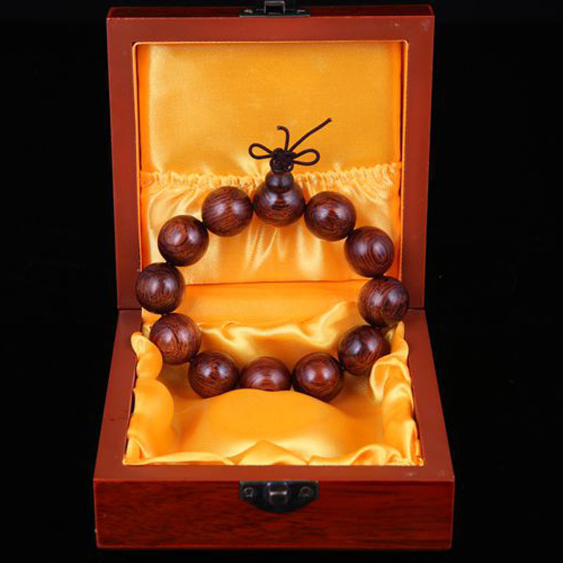 紫云轩优质缅甸白酸枝木佛珠手串 木制工艺品手串 手镯 佛珠手串