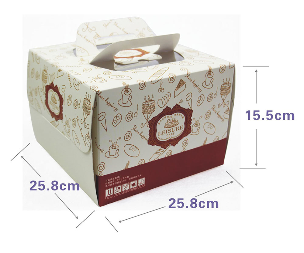 厂家直销 8寸休闲手提包装盒 包装手提方型欧式蛋糕盒 批发