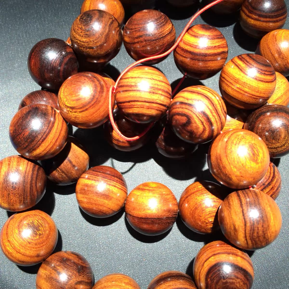 檀印美国沙漠铁木佛珠20男士檀木木质沙漠金手串金