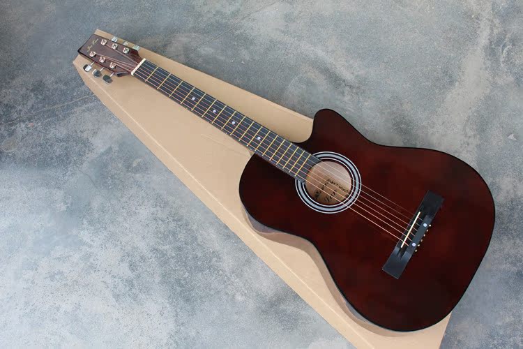 38寸吉他 全椴木吉他 金属旋钮咖啡色jita 厂家直销