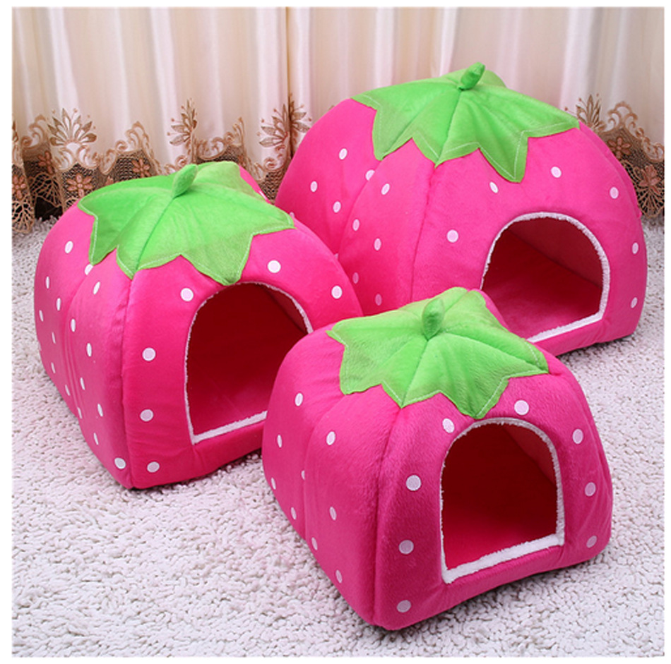 Cozy Cave Dog Bed Strawberry Lovely Pet Beds Cushion Factory