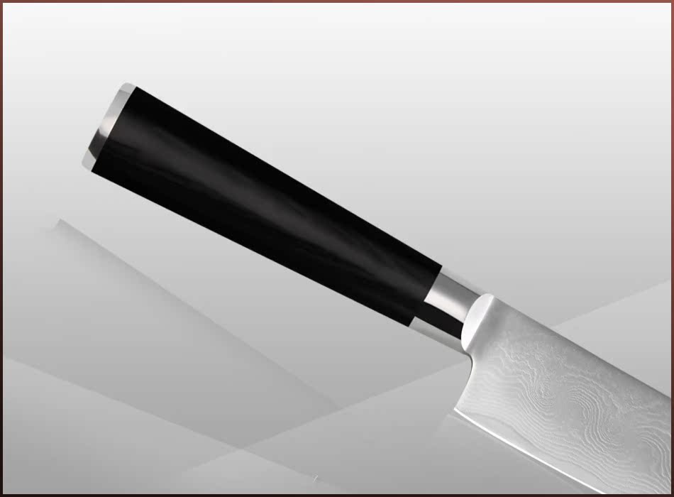 6寸大马士革菜刀厨师刀大波浪纹西式厨用刀优质厨房用具礼品现货