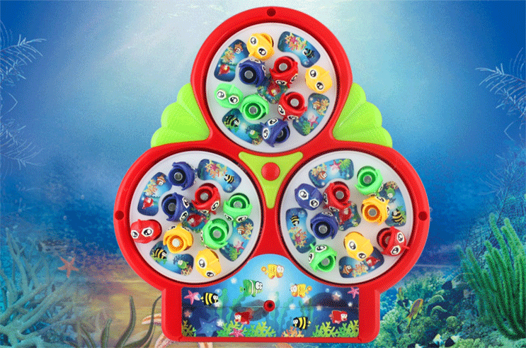 热卖圣诞树益智玩具儿童 电动钓鱼玩具 互动游戏磁铁钓鱼批发