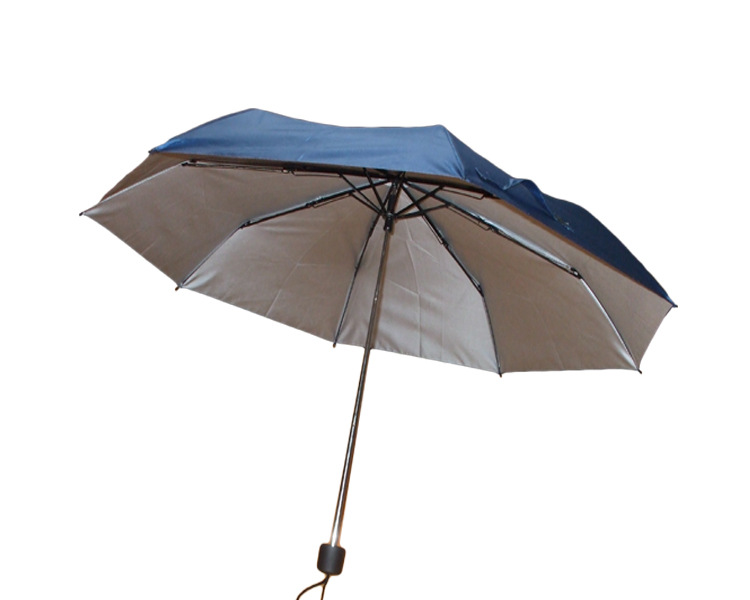 厂家直供 8k银胶布高强度三折内翻折叠伞 晴雨伞 男女通用